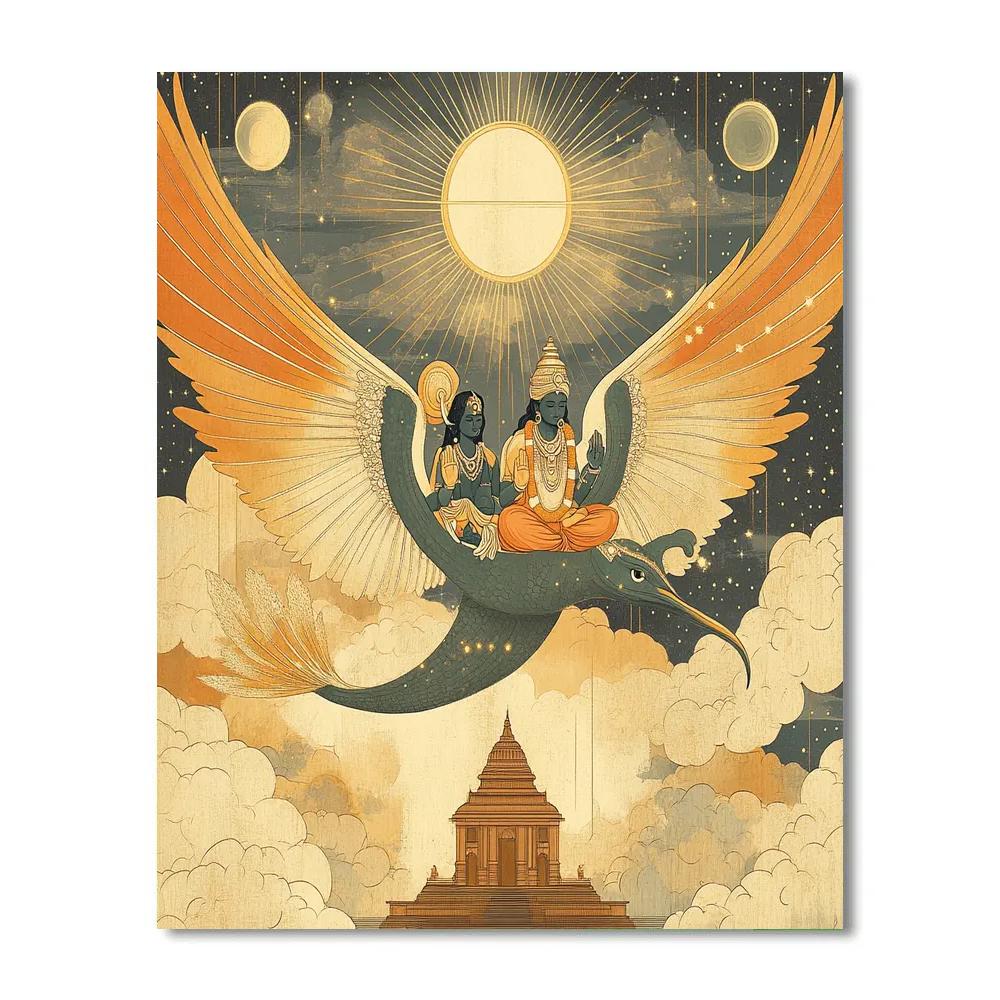 Garuda Courier Through The Ringed Planet Sky Paint by numbers kits