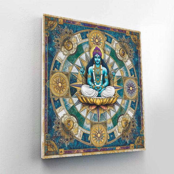 Vishnu As The Guardian Of The Four Directions Mandala paint by number