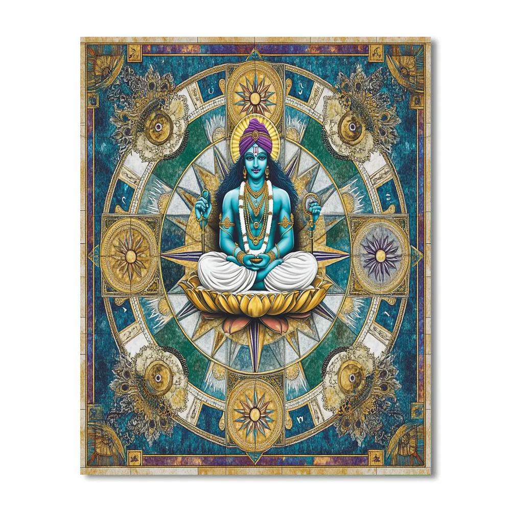 Vishnu As The Guardian Of The Four Directions Mandala paint by number