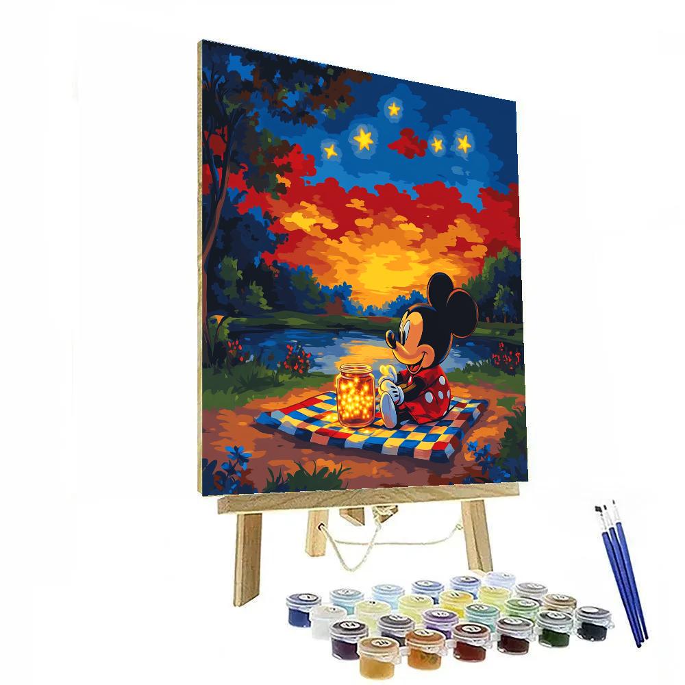 Mickey Mouse Starry Park Picnic paint by color