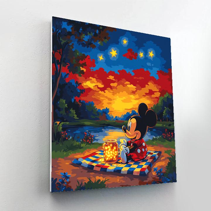 Mickey Mouse Starry Park Picnic paint by color