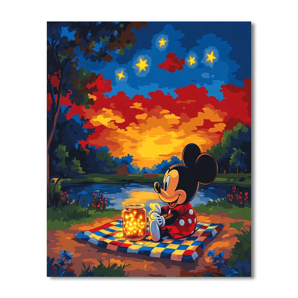 Mickey Mouse Starry Park Picnic paint by color