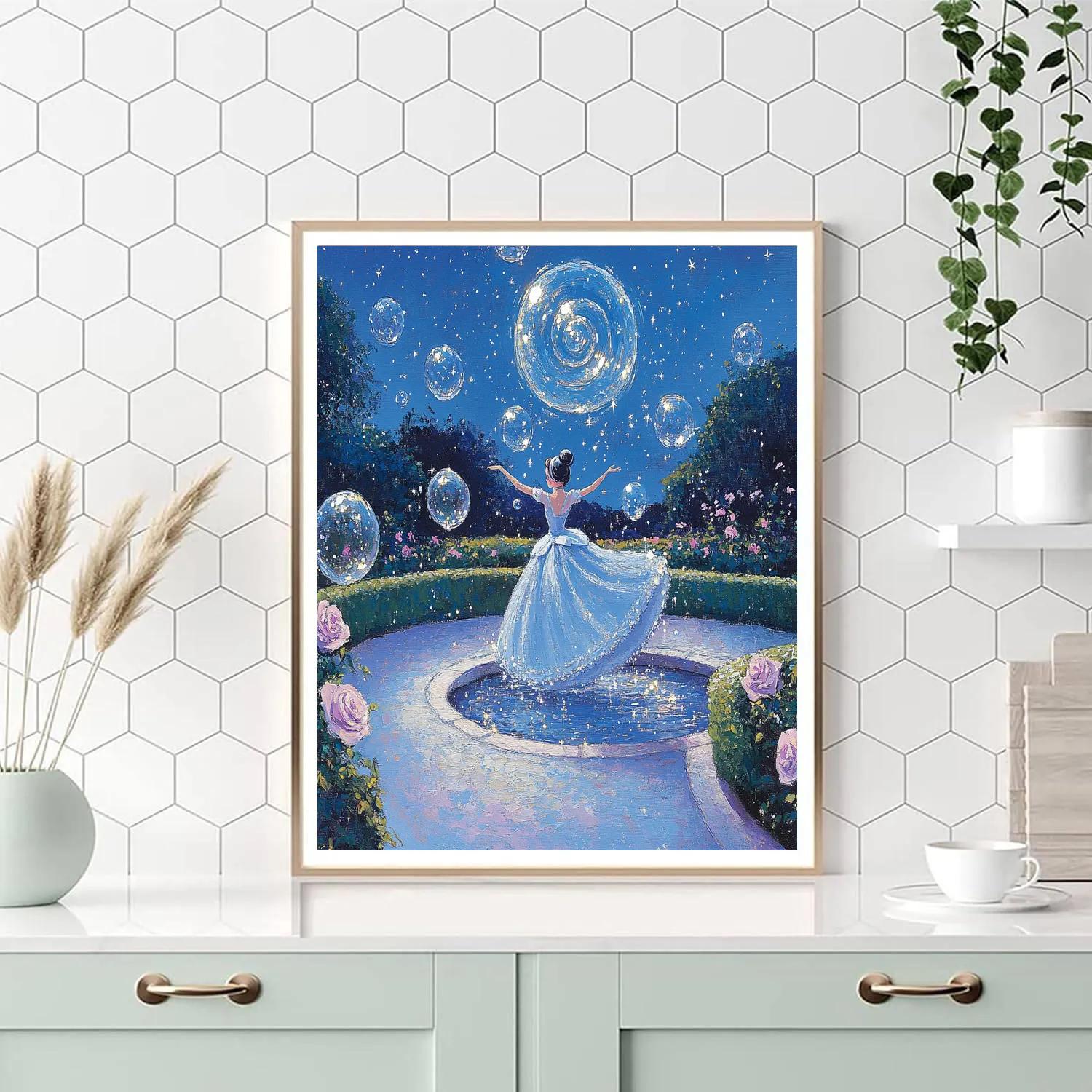 Cinderella Bubble Comet Garden painting number kit