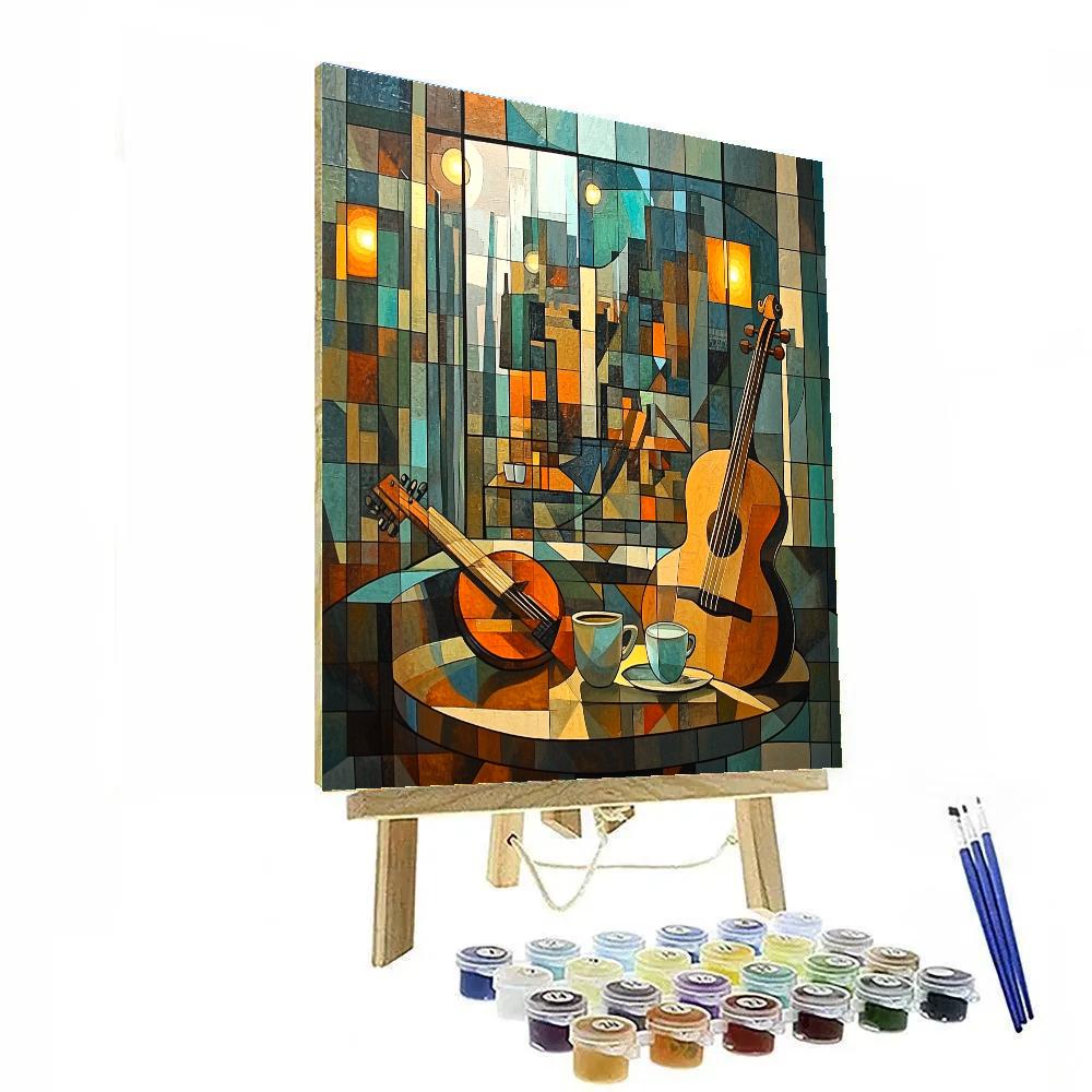 Pablo Picasso Inspired Cubist Cafe Musicians DIY paint by numbers
