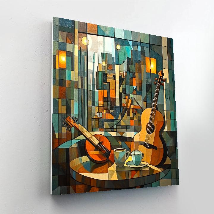 Pablo Picasso Inspired Cubist Cafe Musicians DIY paint by numbers