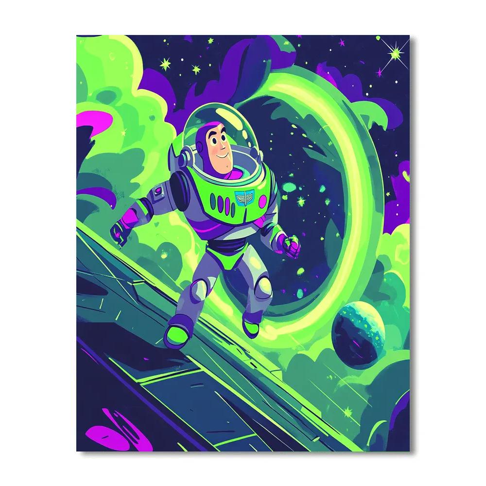 Buzz Lightyear Neon Nebula Training Paint by numbers kits