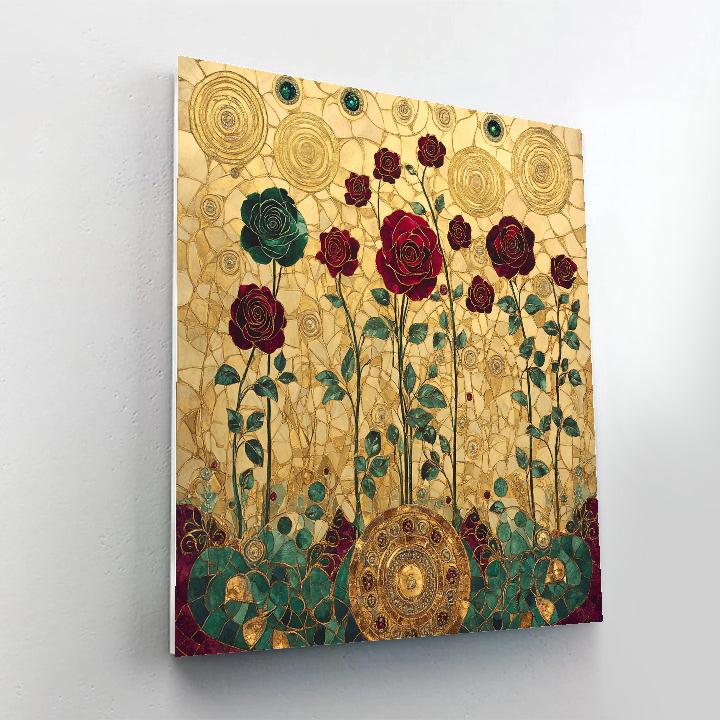 Gustav Klimt Inspired Golden Garden Of Roses Paint by numbers art
