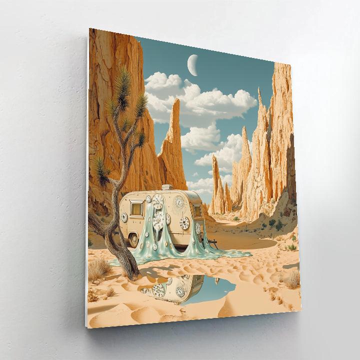 Salvador Dali Inspired Desert Timepiece Caravan paint by numbers