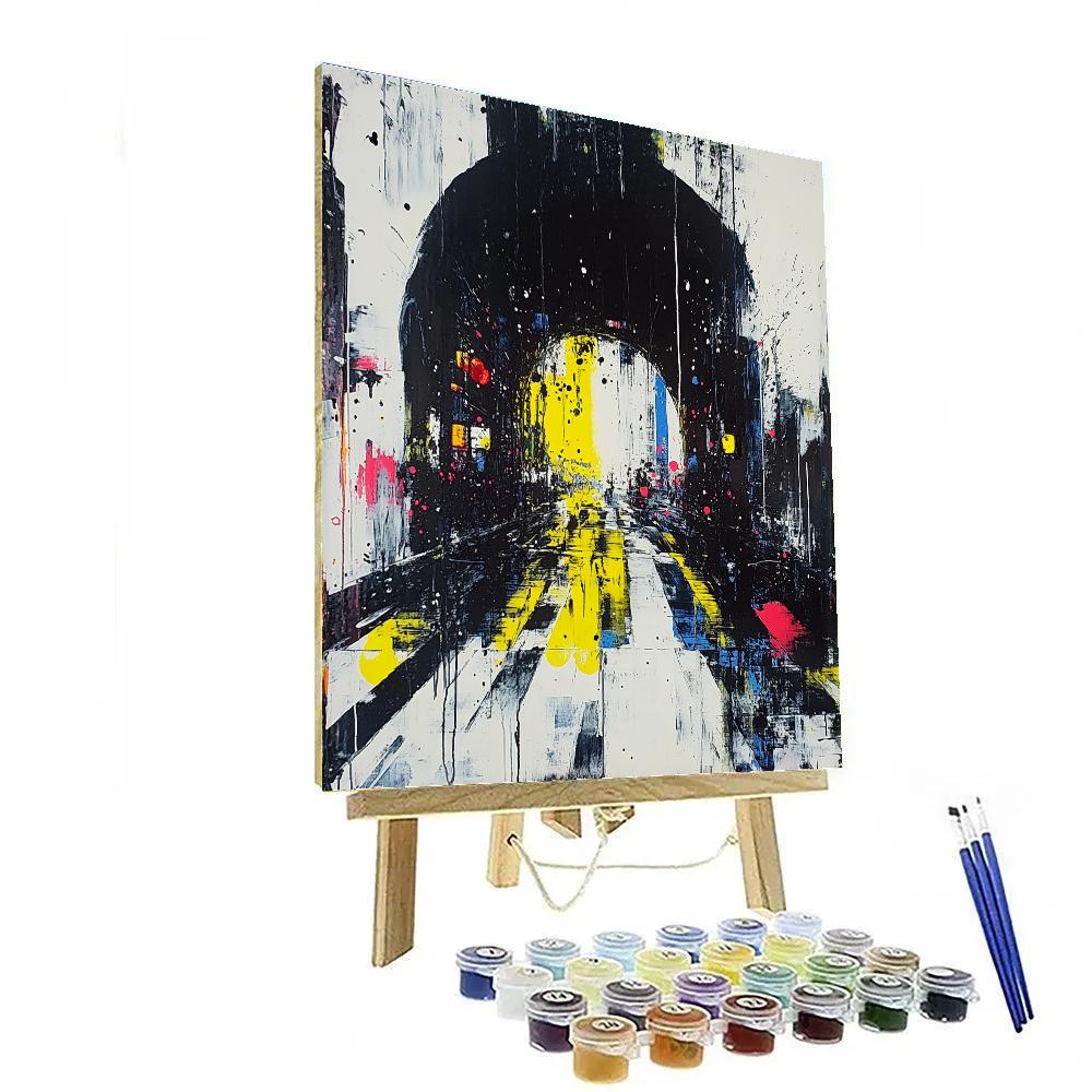 Jackson Pollock Inspired Citylights After Rain Paint by numbers kits