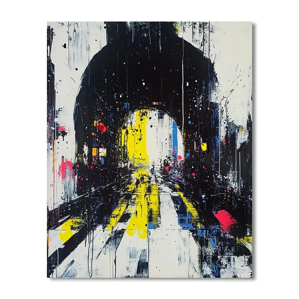 Jackson Pollock Inspired Citylights After Rain Paint by numbers kits