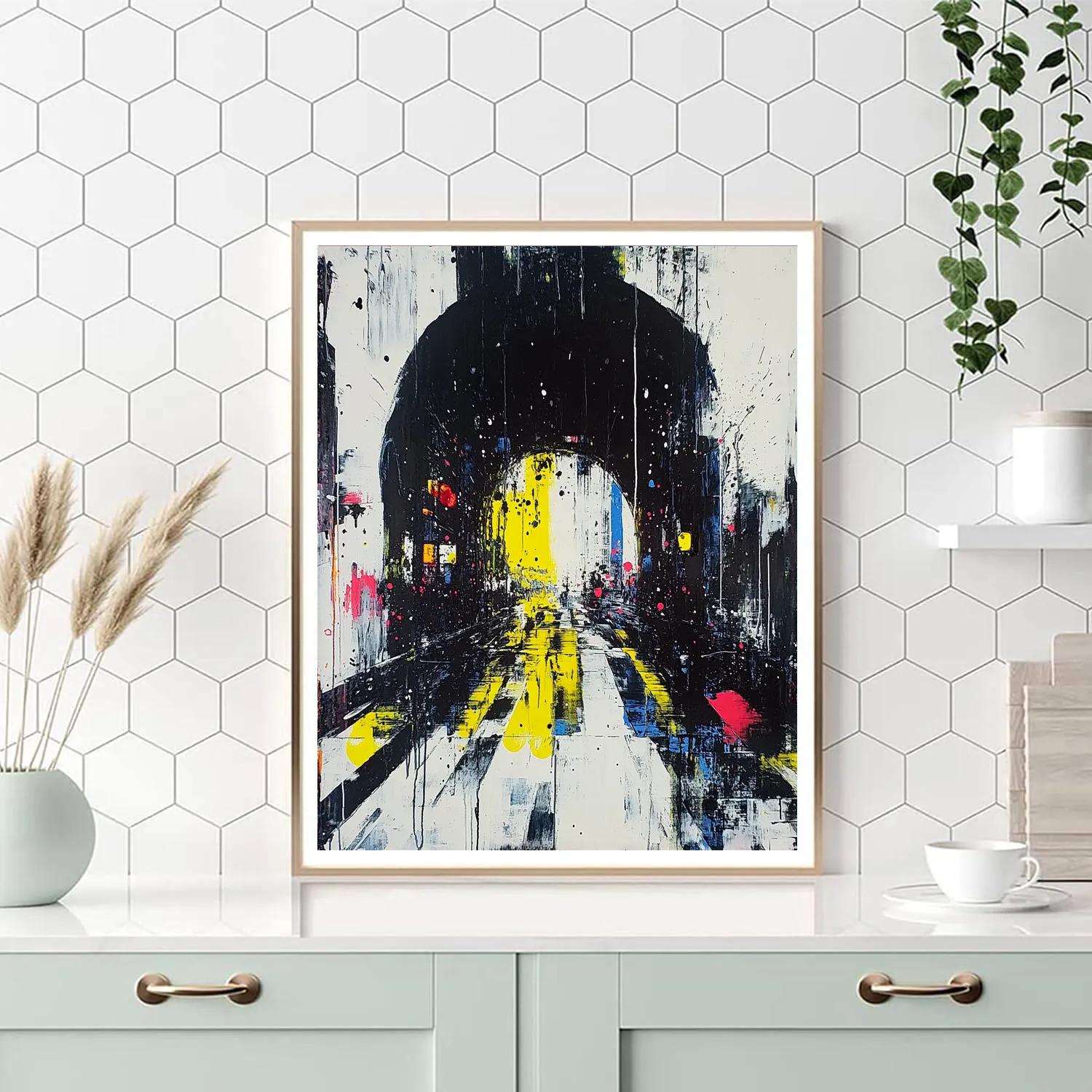 Jackson Pollock Inspired Citylights After Rain Paint by numbers kits