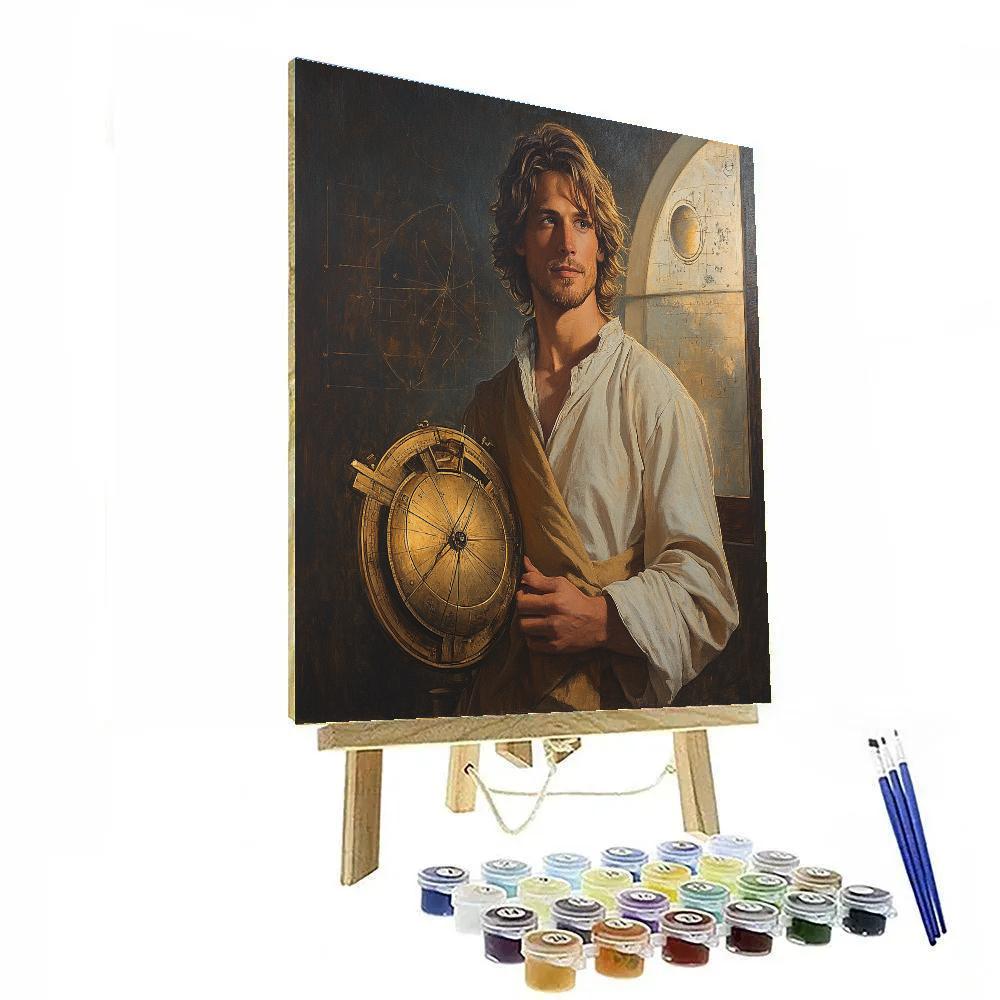 Leonardo Da Vinci Inspired Astronomer Portrait Study Number painting