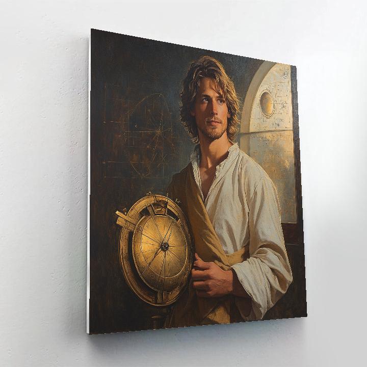 Leonardo Da Vinci Inspired Astronomer Portrait Study Number painting
