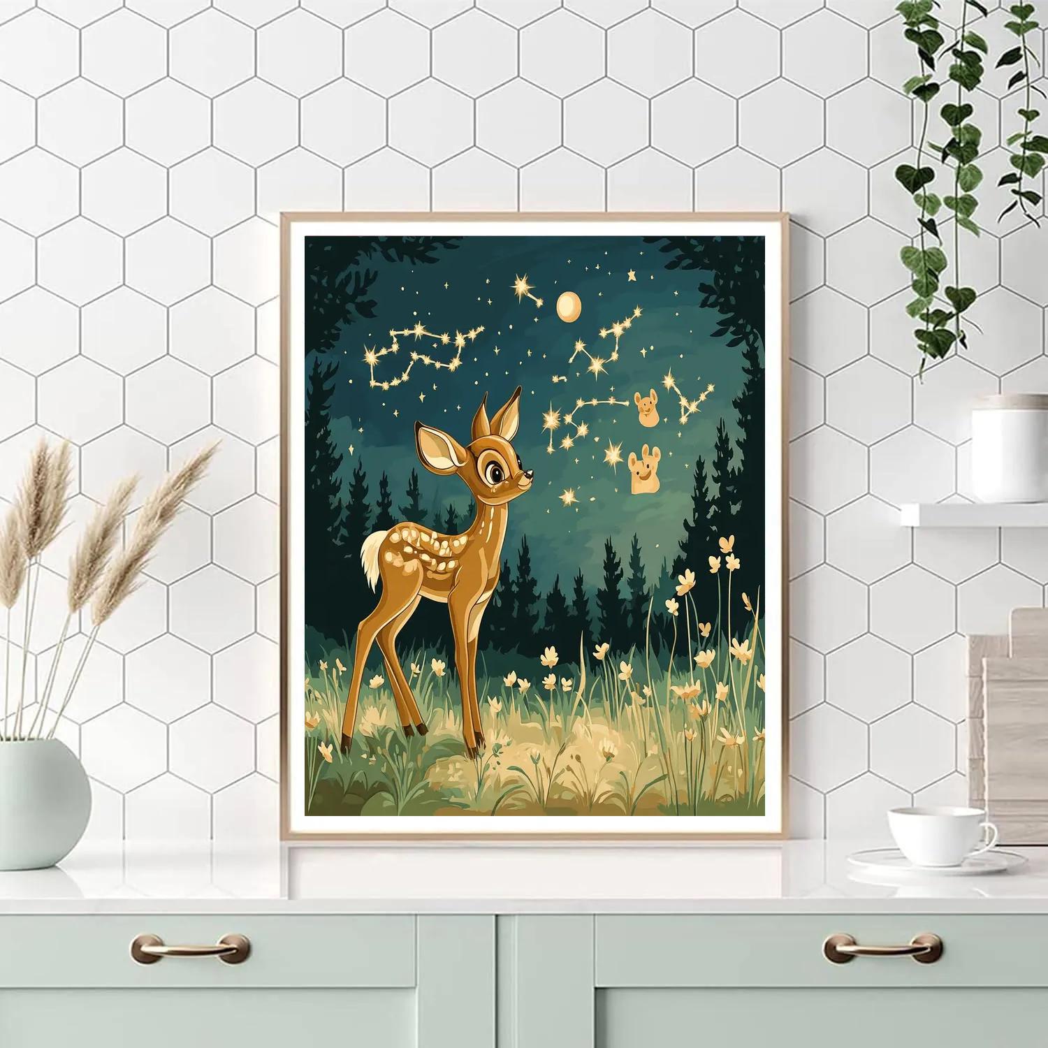 Bambi Moonlit Meadow Constellations paint by numbers