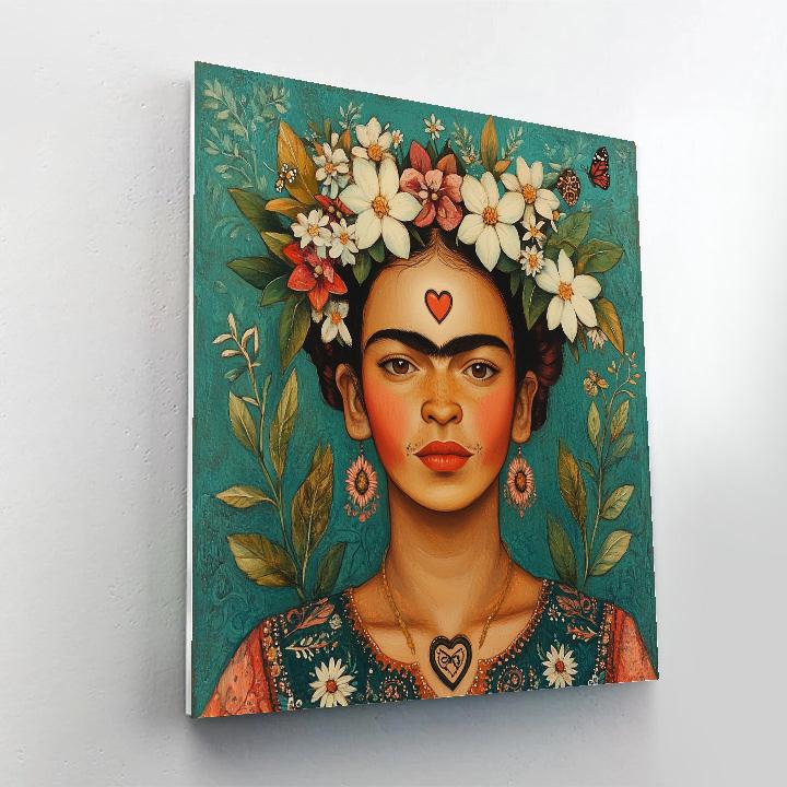 Frida Kahlo Inspired Portrait With Botanical Crown Paint by numbers kits