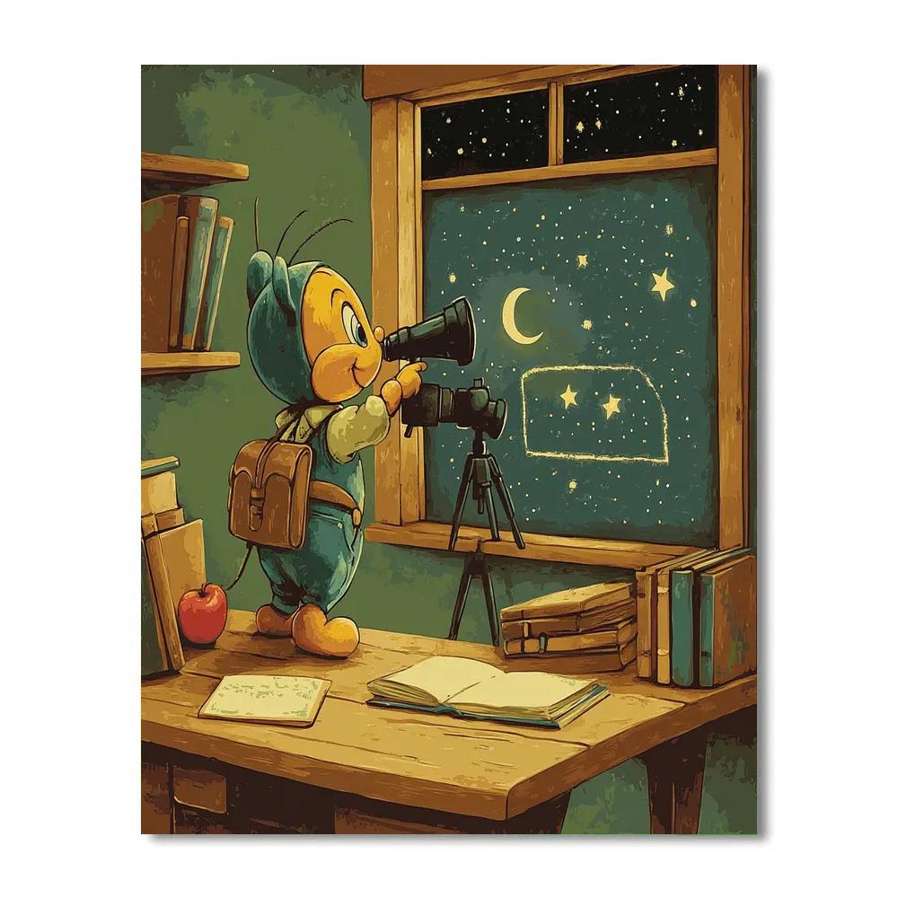 Jiminy Cricket Pocket Telescope Lesson DIY paint by numbers