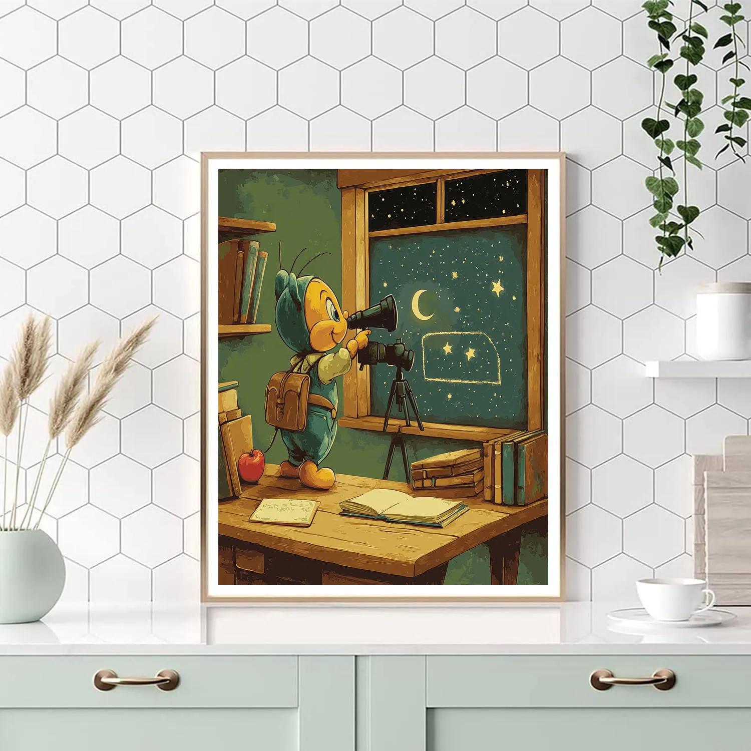 Jiminy Cricket Pocket Telescope Lesson DIY paint by numbers