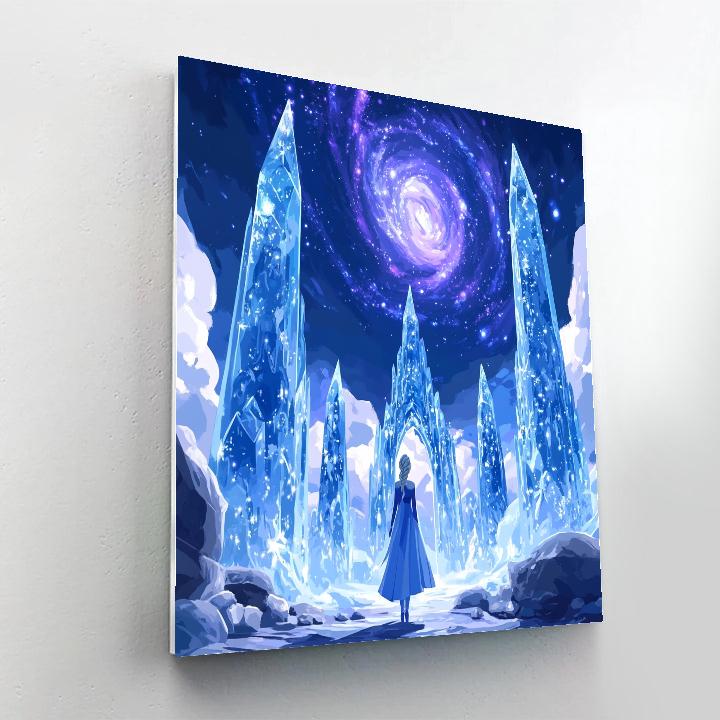 Elsa Crystal Galaxy Ice Castle Number painting