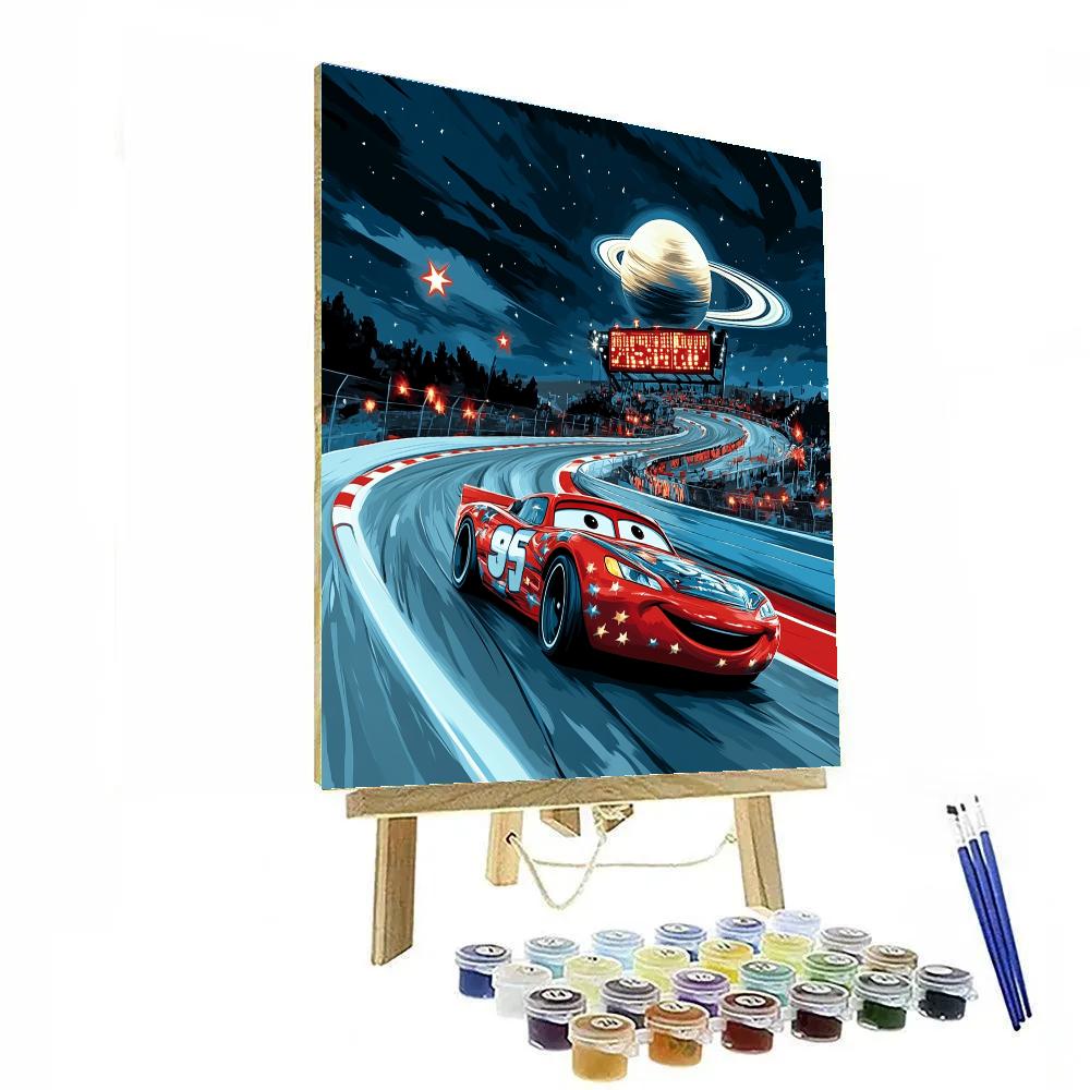 Lightning McQueen Cosmic Raceway Night DIY paint by numbers
