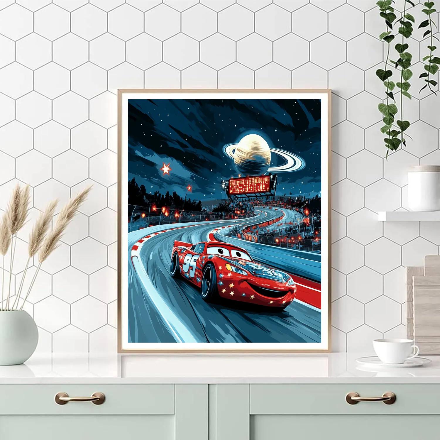 Lightning McQueen Cosmic Raceway Night DIY paint by numbers