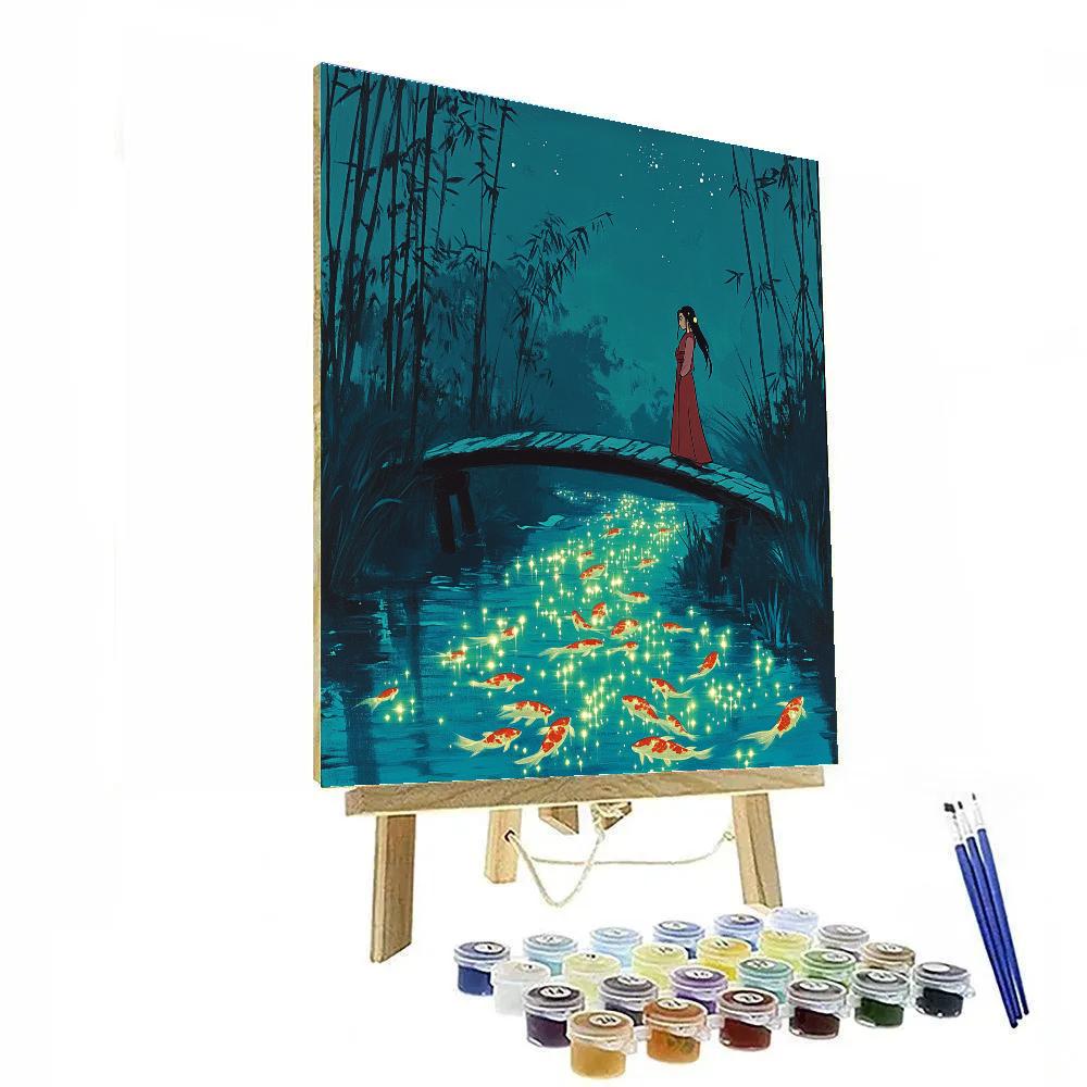 Mulan Koi Star Stream Bridge Paint by numbers art