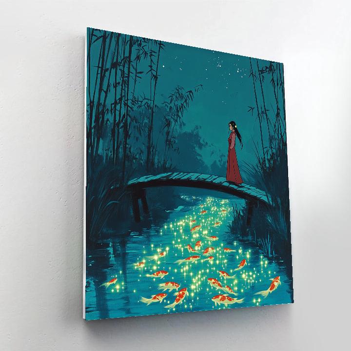 Mulan Koi Star Stream Bridge Paint by numbers art