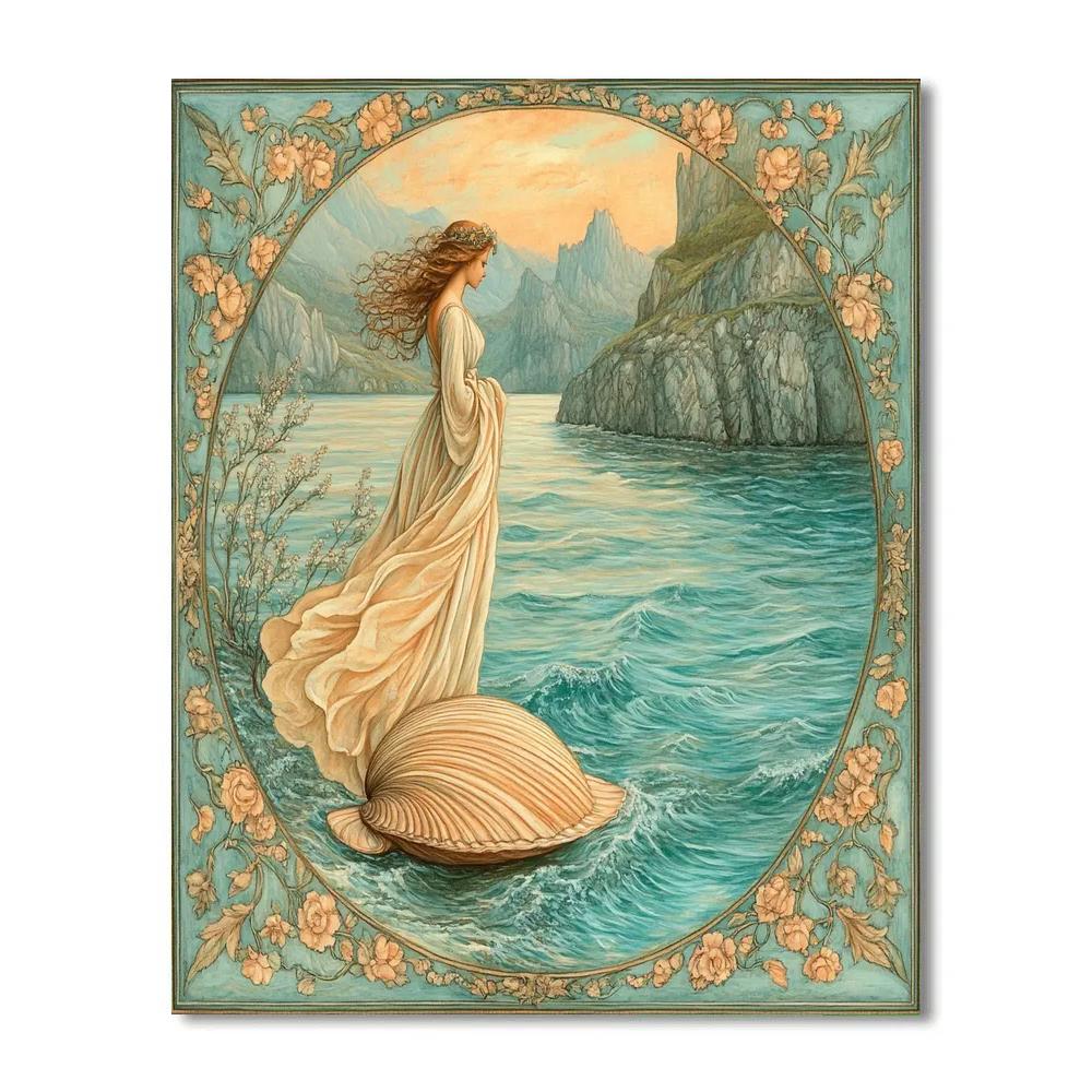 Sandro Botticelli Inspired Mythic Sea Birth Scene Painting by numbers kit