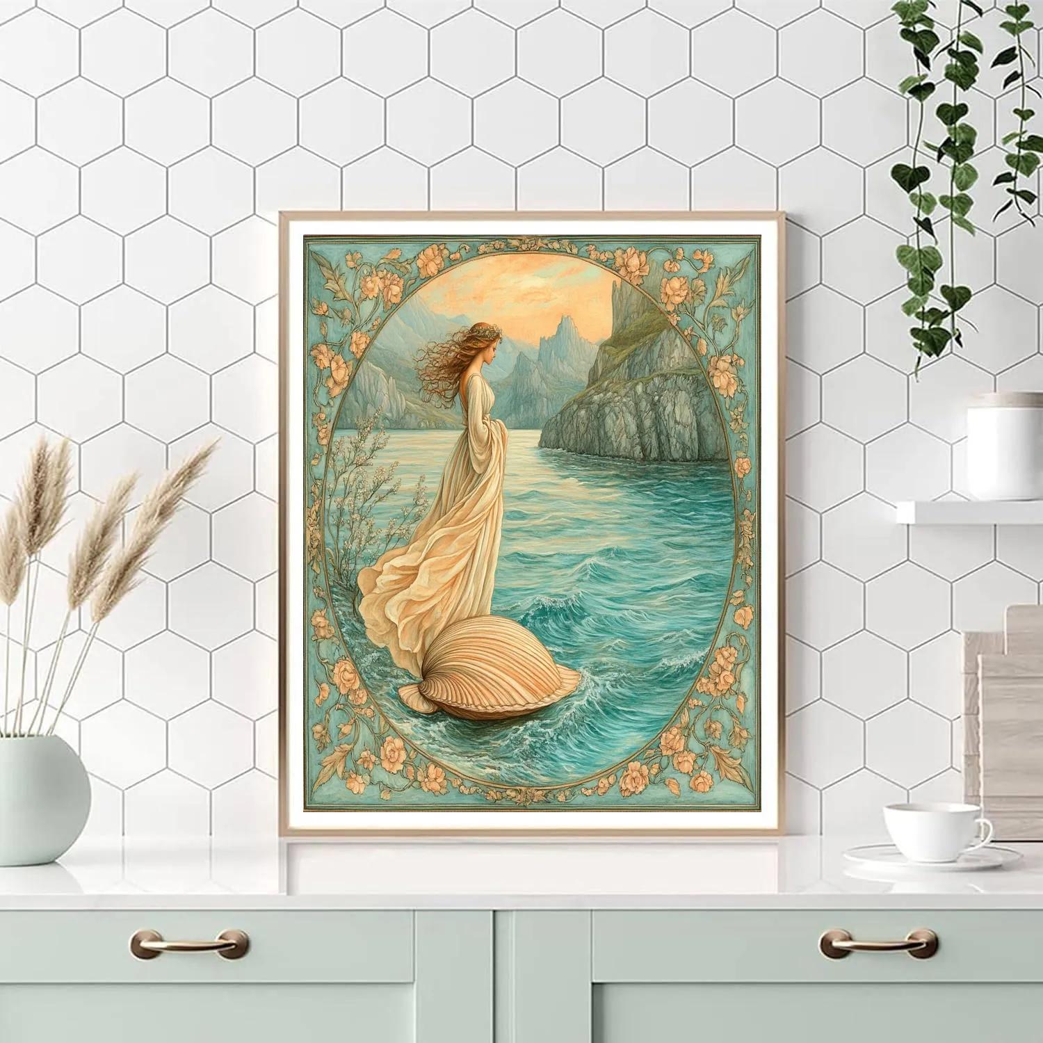 Sandro Botticelli Inspired Mythic Sea Birth Scene Painting by numbers kit