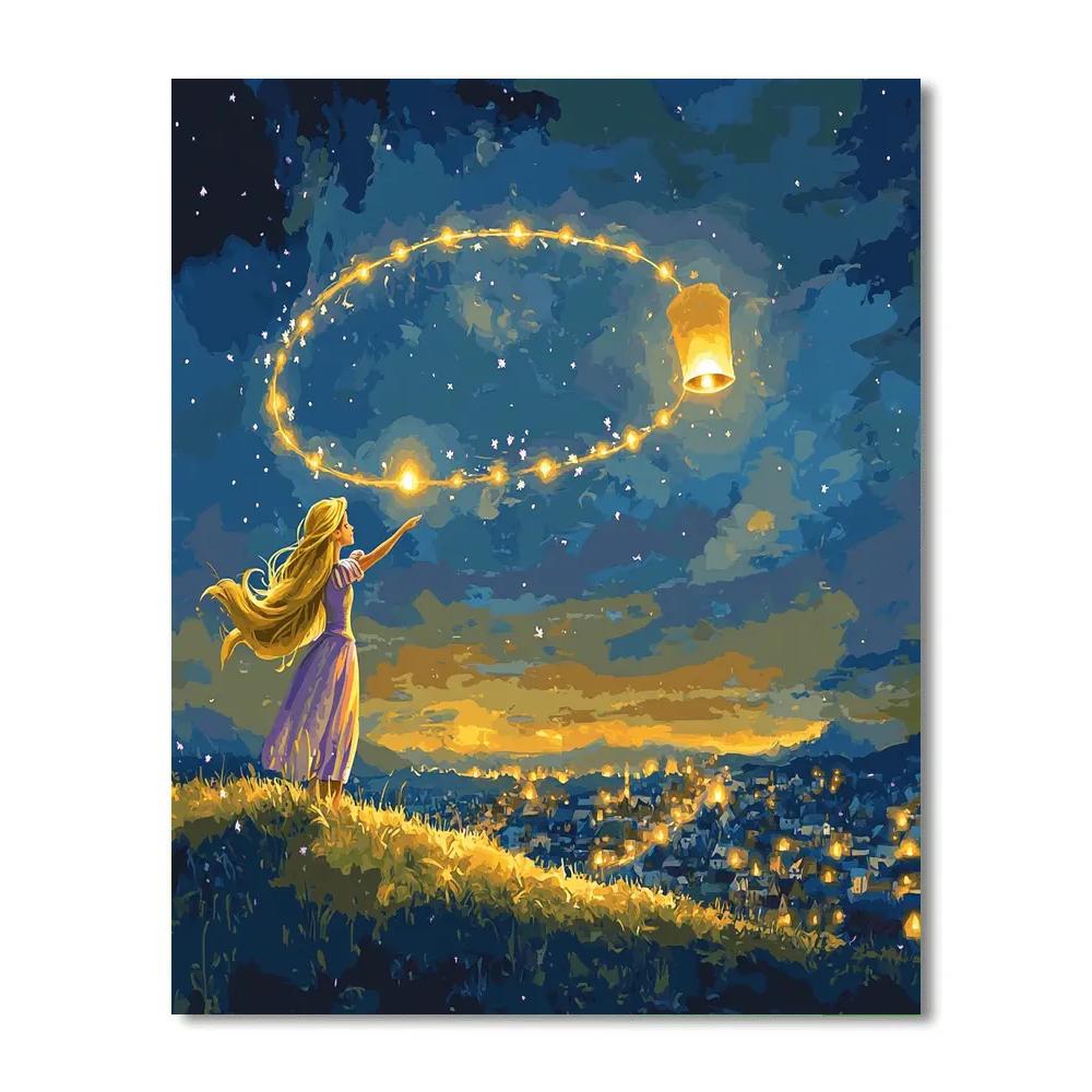 Rapunzel Floating Sky Lantern Orbit Paint by numbers art