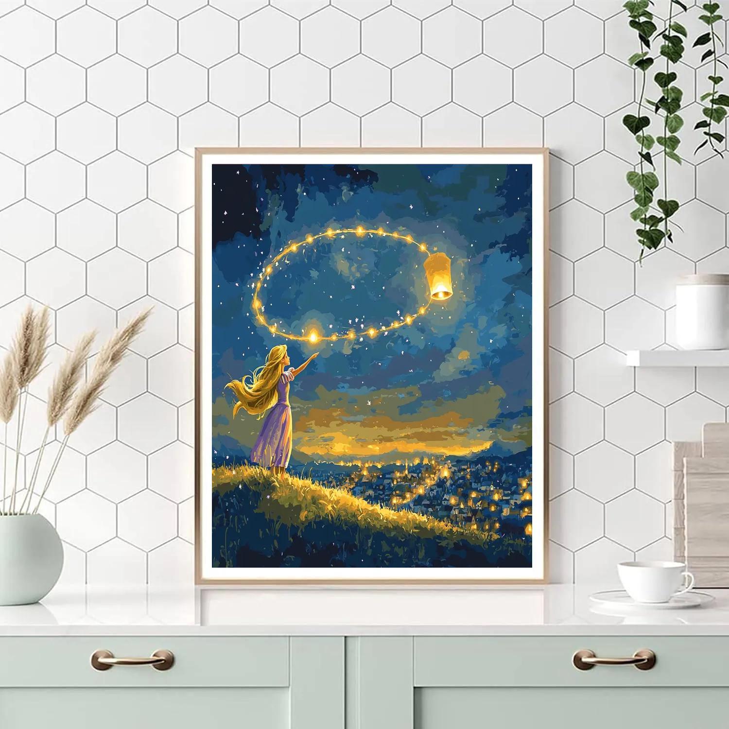 Rapunzel Floating Sky Lantern Orbit Paint by numbers art