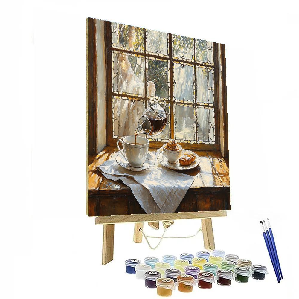 Johannes Vermeer Inspired Morning Coffee By Window Numbered painting kits