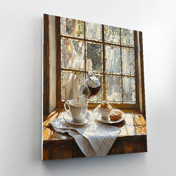 Johannes Vermeer Inspired Morning Coffee By Window Numbered painting kits