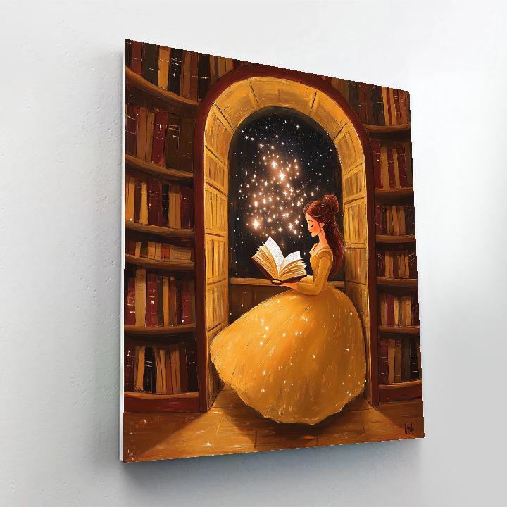 Belle Library Stardust Storytime Painting by numbers kit
