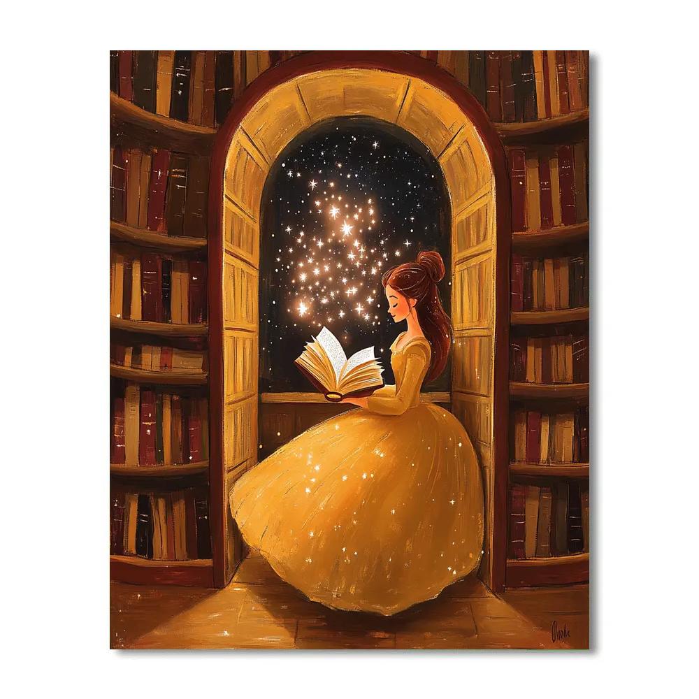 Belle Library Stardust Storytime Painting by numbers kit