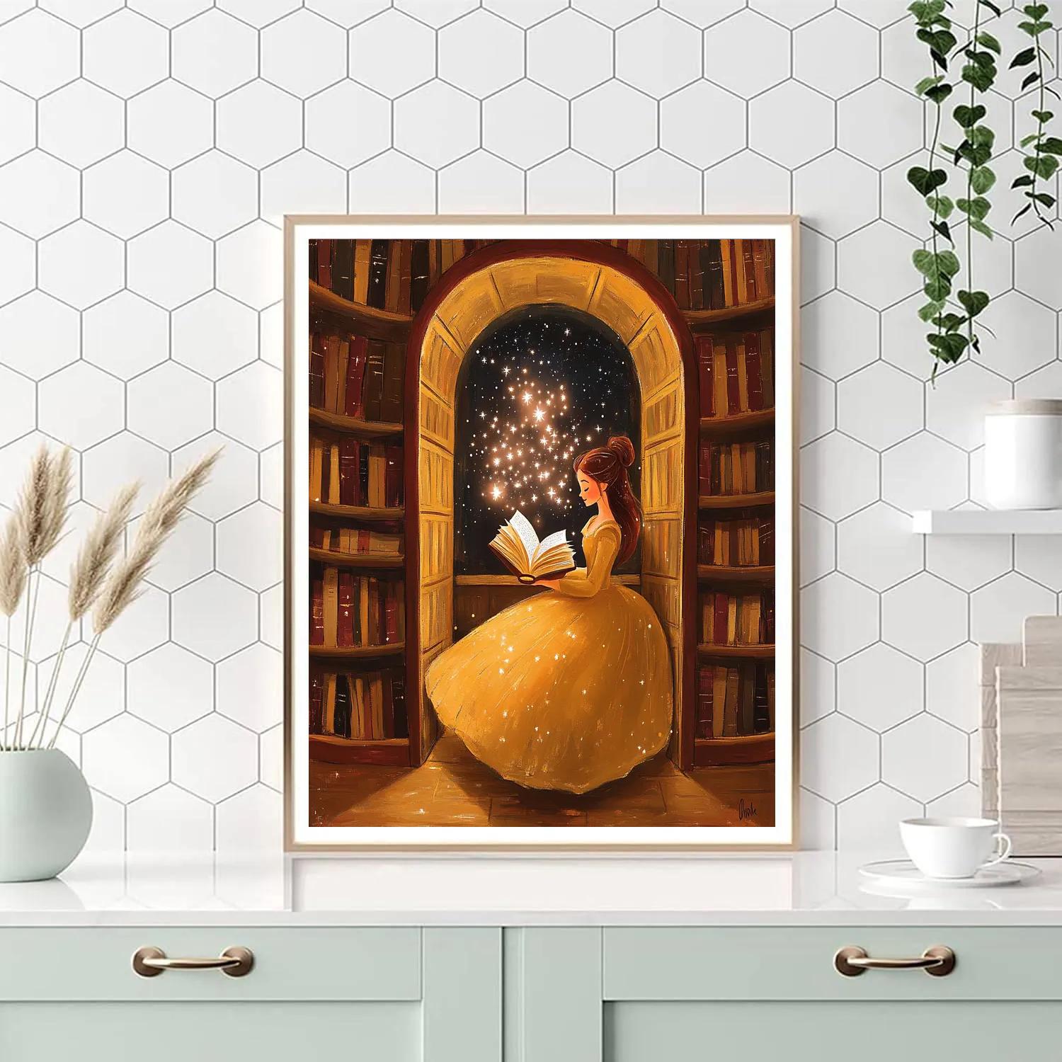 Belle Library Stardust Storytime Painting by numbers kit