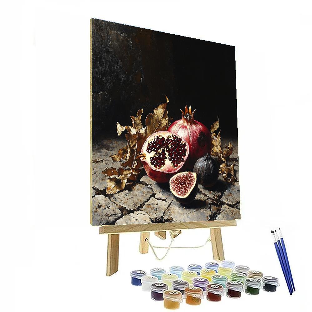 Caravaggio Inspired Eclipse Lit Pomegranate Ruins Painting by numbers kit