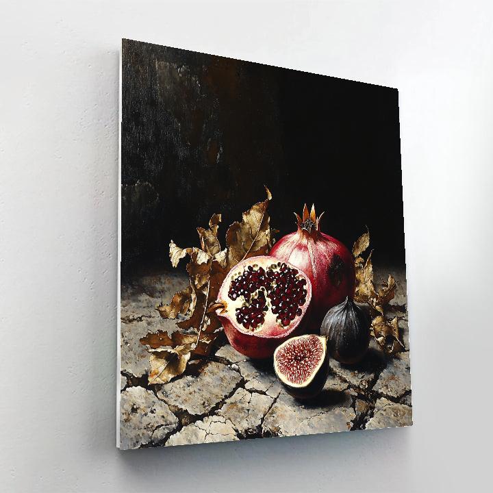Caravaggio Inspired Eclipse Lit Pomegranate Ruins Painting by numbers kit