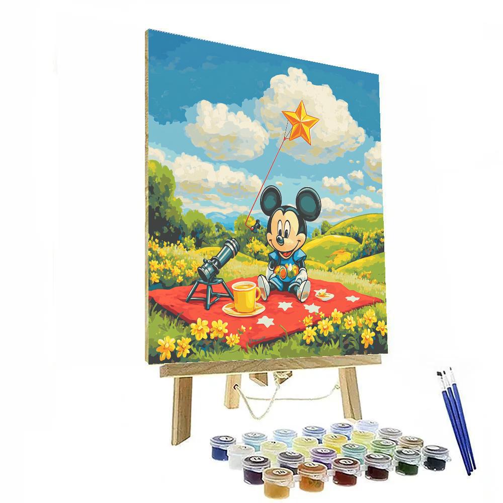 Mickey Mouse Galaxy Kite Picnic Painting by numbers kit