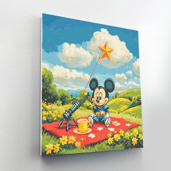 Mickey Mouse Galaxy Kite Picnic Painting by numbers kit