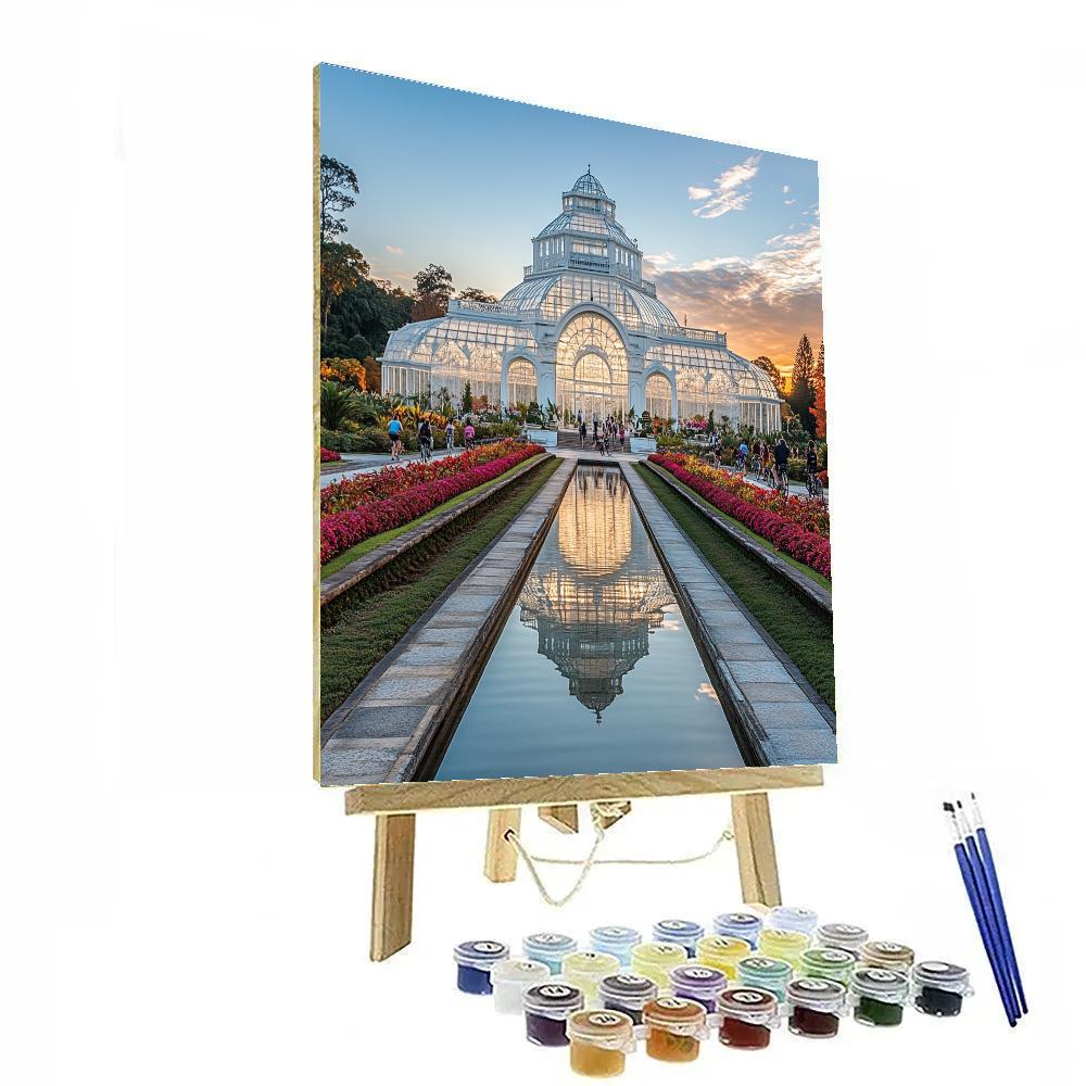 Jardim Botanico Waterfront At Golden Hour, Curitiba, Brazil Paint by numbers art