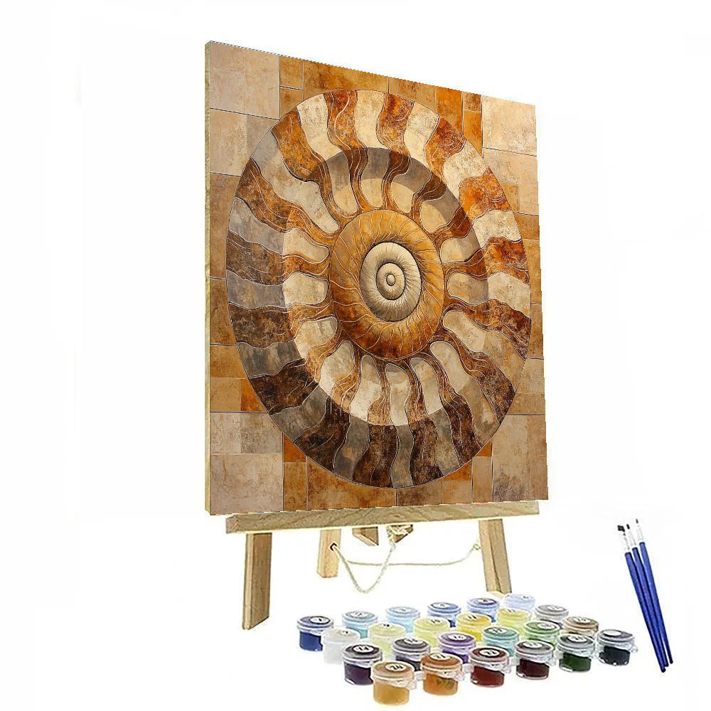 Michelangelo Inspired Fossil Reef Spiral Paint by numbers kits