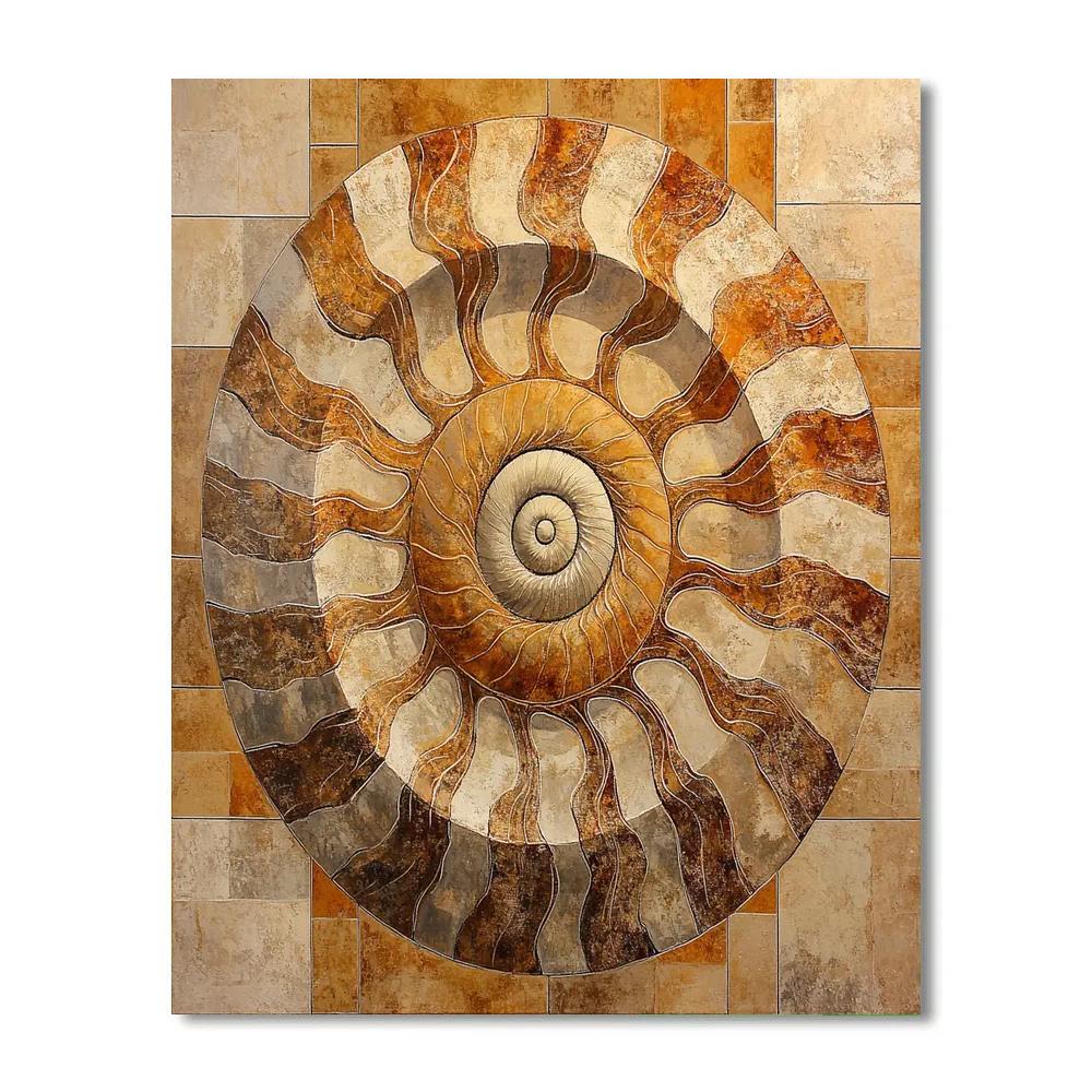Michelangelo Inspired Fossil Reef Spiral Paint by numbers kits
