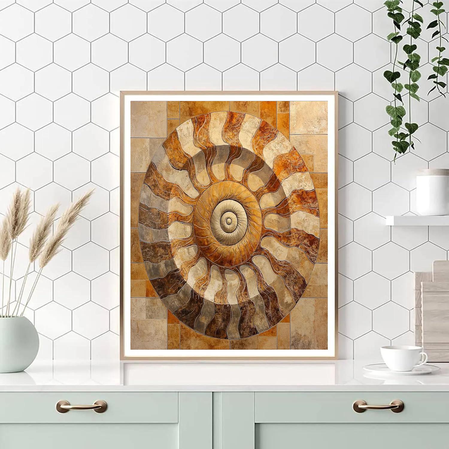 Michelangelo Inspired Fossil Reef Spiral Paint by numbers kits