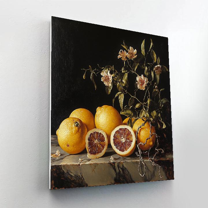 Caravaggio Inspired Nebula Shadowed Citrus Bloom Painting by numbers kit