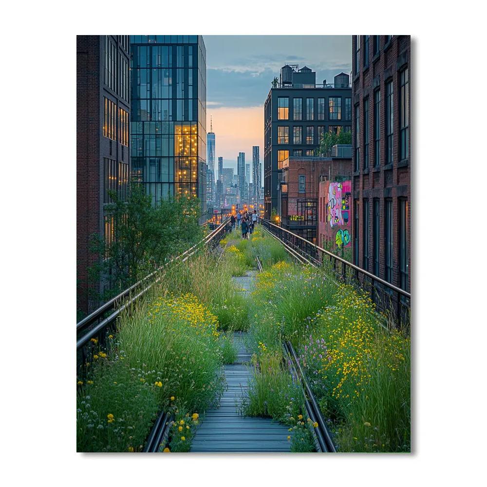 The High Line Overlooking Chelsea, New York City, United States paint by color