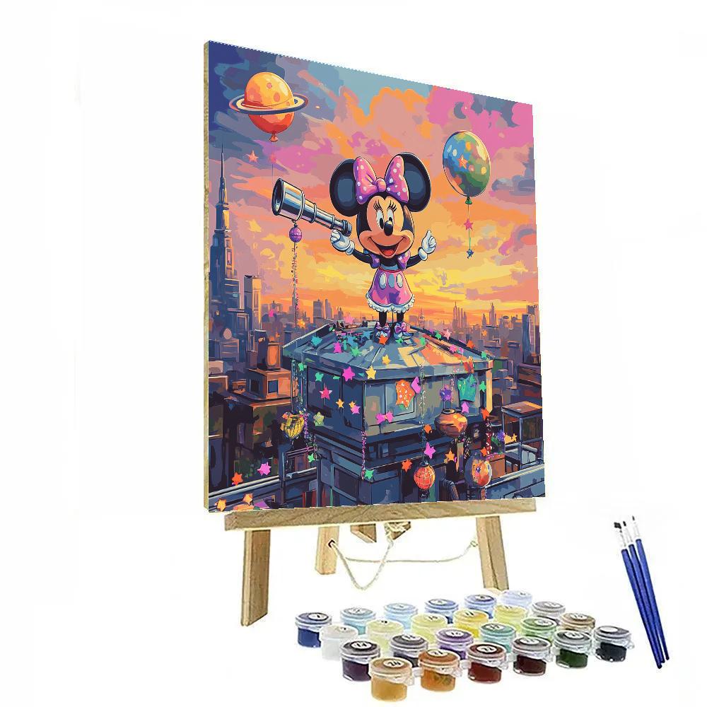 Minnie Mouse Rainbow Observatory Party paint by numbers
