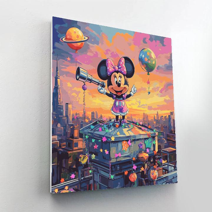 Minnie Mouse Rainbow Observatory Party paint by numbers