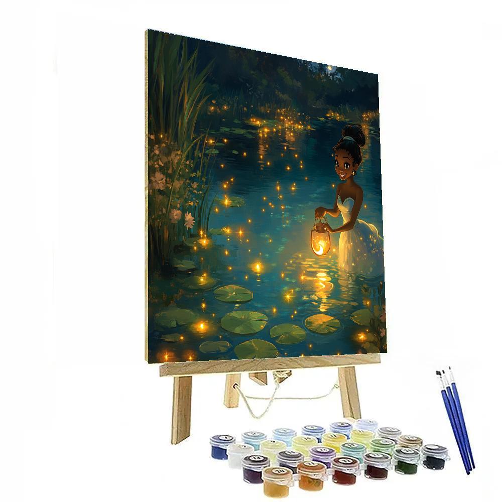 Princess Tiana Firefly Lagoon Evening Paint by numbers art