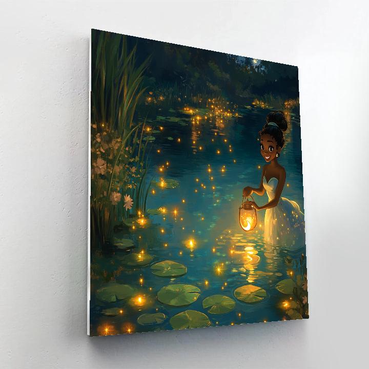 Princess Tiana Firefly Lagoon Evening Paint by numbers art