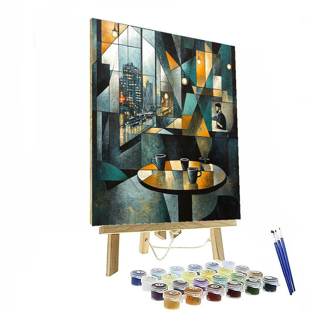 Pablo Picasso Inspired Cubist Cafe At Closing Time Numbered painting kits